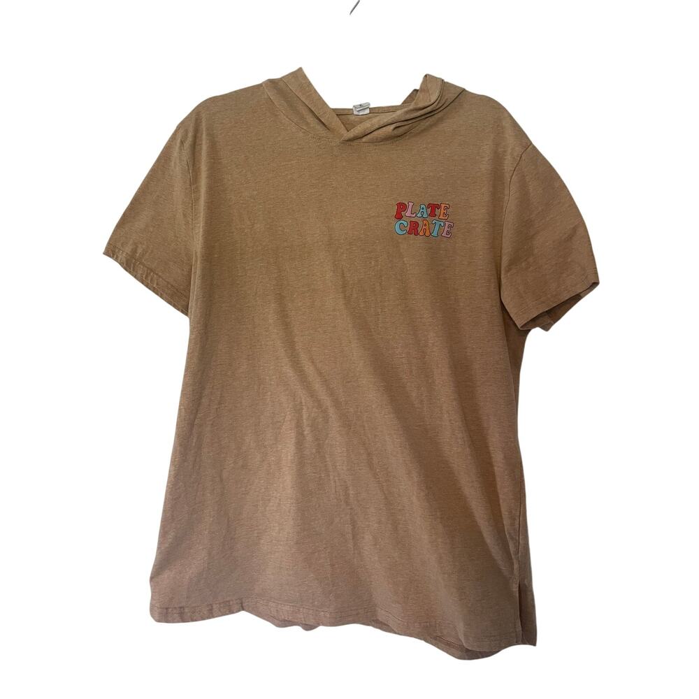 Plate Crate 'Baseball Player' Hooded T-Shirt Heather Butterscotch Men's XL